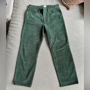 J Crew Corduroy Green Straight Leg Pant - 27P - NWT
